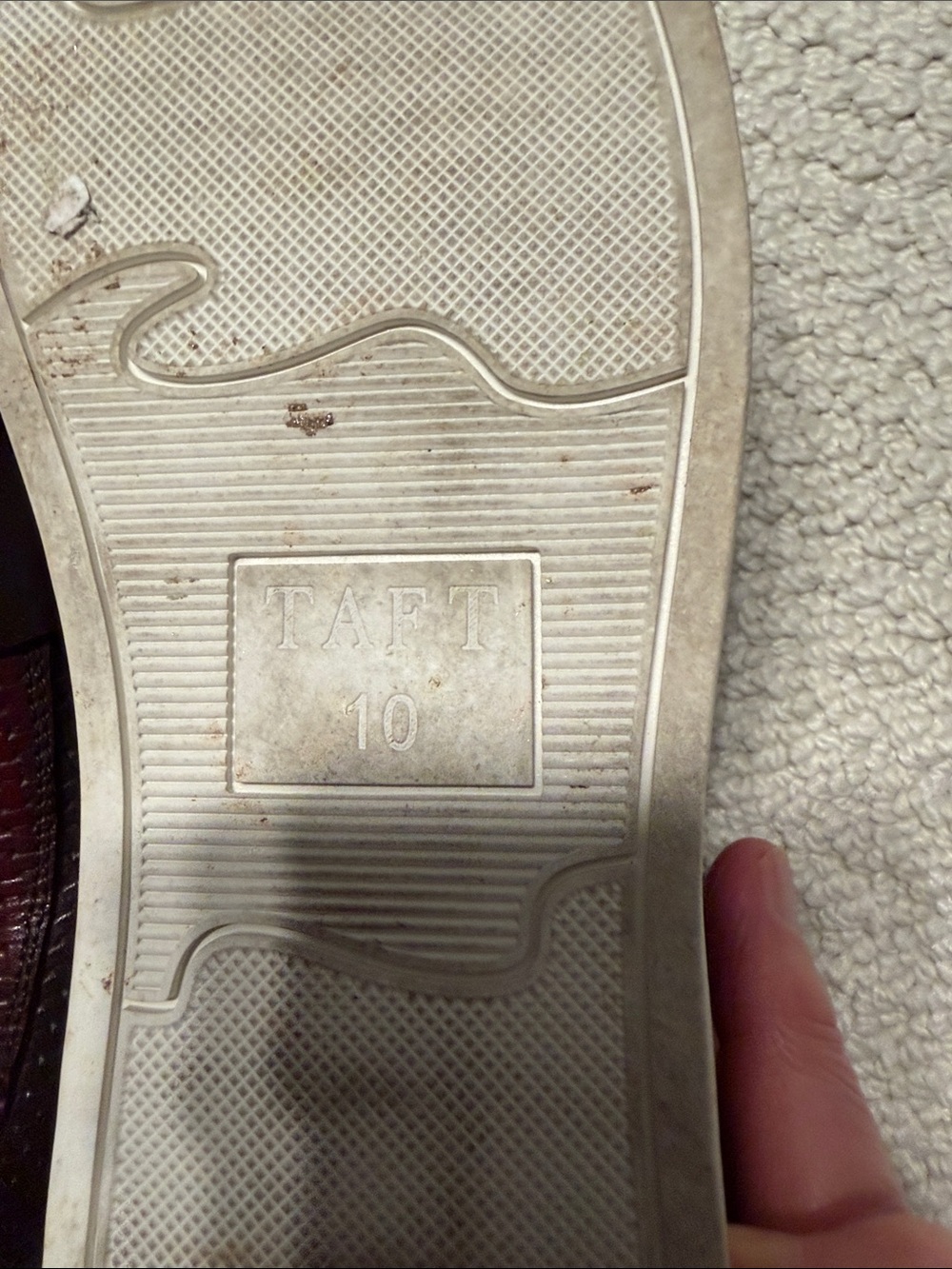 Men's Burgundy Woven Slip-On Loafers Taft - Picture 4 of 5